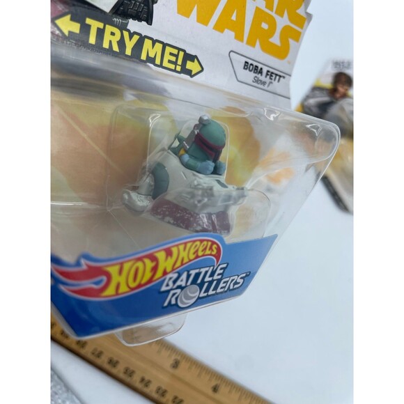 DisneyStar Wars Hot Wheels Battle Rollers Darth Vader Boba Fett Han Solo NEW NIP - Picture 9 of 11